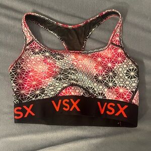 VSX Women's Geometric Sports Bra - Red and Black (Victoria’s Secret)